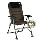 Q-Tac Angelstuhl 150 kg [Stabil, bequem & belastbar] Karpfenstuhl klappbar mit Verstellbarer Rückenlehne & extragroßen Schlammfüße - Anglerstuhl mit höchsten Sitzkomfort, Angler Stuhl, Campingstuhl