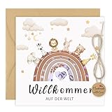 Thboxes Karte zur Geburt, Geldgeschenk Baby Glückwunschkarte Junge Mädchen Geburtskarte Taufkarte Grußkarte mit Umschlag Babygeschenke Taufgeschenke