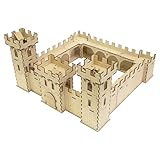 Medieval Wooden Toy Castle Pöide | 49 x 49 x 27 cm | Scale fit for Lego | Constructor | DIY Plywood Fort | Natural Keep | Stronghold