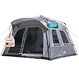 Skandika Quick-Up Zelt Hognes | Pop Up Campingzelt für 4 Personen, Steilwandzelt, einfacher Aufbau, wasserdicht, UPF 50+, Moskitonetz, Tunnelzelt |Hauszelt, Festivalzelt, Camping, Outdoor