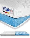 8 cm hoch - Premium Plus Gelschaum-Topper 90 x 200 cm mit RG 50 - Hochwertiger Lyocell-Bezug - Antirutschfunktion - Umlaufendes Klimaband - Gel-Topper 90x 200 8cm