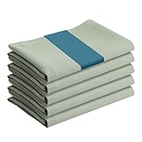 JEMIDI 5er Set Geschirrtücher aus Baumwolle - 5X Geschirrhandtücher Küchentücher Unifarben - Trockentücher für die Küche - 5er Pack Spül- & Geschirrtuch - Mintfarben