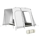 Outsunny Heckzelt für 2-4 Personen, 320 x 280 x 205cm 2 in 1 Autozelt wasserdicht Tunnelzelt mit 4 Türen Fenster Vorzelt Bodenplane Tasche, Auto Zelt Familienzelt Heckklappenzelt für Camping Reise SUV