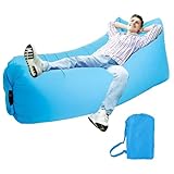 Melldrry Aufblasbares Luftsofa, Luftsofa mit Tragetasche, Tragbares Wasserdichtes Aufblasbare, Air Lounger, für Garten, Seeufer, Strand, Camping und Musikfestivals