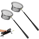 2 Stück Kescher Angeln, Schmetterlingsnetz Fischerkescher Unterfangkescher Angelkescher Teleskopstange Gummiert Angel-Kescher Fischernetz Ausziehbar Von 40.5 Bis 151.5cm Für Outdoor Gartenaktivitäten