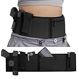 HOUSON Verstellbares Taillenholster，Bauchband Holster Pistolenhalfter Verstellbarer Belly Band mit Mag Pouch Tasche 130cm