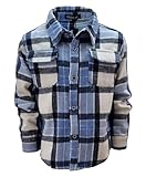 Fashion Boy Flanellhemd Kariertes Hemd Holzfällerhemd in Blau, Gr. 104, JS117.4