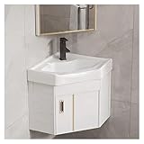 DMBBSAPBSH Eckwaschbecken mit Unterschrank, Badezimmer-Waschtisch, Eck-Wandwaschbecken mit Stauraum(White,38cm/14.9in)