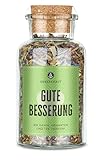 Ankerkraut Gute Besserung Kräutertee, Tee-Mischung mit Eukalyptusblätter, Gojibeeren, Lemongras & mehr, aromatisiert, 75 g im Korkenglas