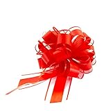 Oblique Unique® Geschenk Schleife mit Geschenkband Matt für Geschenke Tüten Zuckertüten zum Basteln Dekorieren Verzieren - Farbe wählbar (Rot)