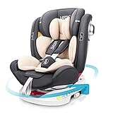 LETTAS Kindersitz 360° Drehbar ISOFIX Top Tether 165° Liegeposition Baby Autositz Gruppe 0+1/2/3 (0-36kg, 0-12 Jahre) Seitenschutz ECE R44/04