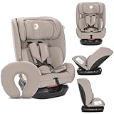 Lorelli Mitwachsender Kindersitz i-Size 40-150cm, Baby Autositz Voyager, Gruppe 0+/1/2/3, Autokindersitz ab Geburt bis 12 Jahre, 0-36 kg, Auto Babysitz ab Geburt, 5-Punkt-Gurt, Beige