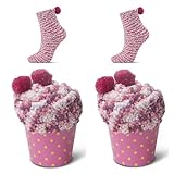 JARSEEN 2Box Kuschelsocken Weiche Bequeme Warme Flauschige Haussocken für Damen Mädchen Weihnachtssocken Valentinstag Geschen (EU 36-42, 2Rosa)