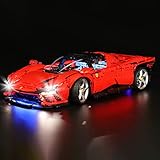 LocoLee Led Licht Set Kompatibel mit LEGO Ferrari Daytona SP3, Led Beleuchtungs Set Compatible with LEGO 42143 Technic Ferrari Daytona - Nur Lichter-Set, Kein Modell-Modell (Standard Version)