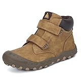 Mishansha Kinder Wanderschuhe Bequeme Sneaker Atmungsaktive Sport Outdoorschuhe Strapazierfähige Laufsohle Braun Gr.35