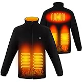 TOUVE Beheizte Jacke, Prämie Beheizbare Jacke 5 Zonen Heizung 3 Einstellbar Temperatur Polarfleece-Heizjacke Beheizbare Weste Heated Jack für Damen Herren (Enthält keine Powerbank