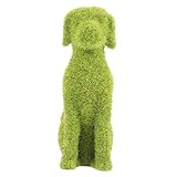 BEBEMOKO beflockte Rasenfiguren Moosdekor Hunde-Topiary-Figuren Rasentierverzierung moosbedeckter Hase Animal Figures kuschelig Ostern beflocktes Tier Beflockung von Tierhandwerk Harz Green