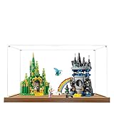 Acryl-Vitrine für Lego 75689 Smaragd City und Garmok Castle Modell, 3 mm staubdichte Schaukasten, Vitrine kompatibel mit Lego 75689 (Modell nicht im Lieferumfang enthalten) (Holzsockel 3 mm)