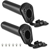 GOLRISEN 2 x Angelrute Halter Boot 30-Grad Angelhalter Einbau Bootsrutenhalter Kunststoff Kajak Rutenhalter Angeln mit Deckel und 6 montieren Schrauben für Boot Angeln