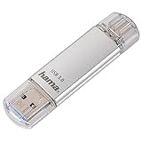 Hama 16GB USB-Speicherstick mit USB 3.0&USB 3.1-Type-C (2-in-1 USB-Stick, z.B. für Android Handy, Tablet, Computer, Notebook, MacBook, OTG, 40MB/s) USB-Typ-C Handy-Stick, Doppel Memory-Stick Silber