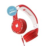 tonies-Lauscher – verstellbare & Faltbare Kinder Kopfhörer mit Lautstärkebegrenzung, Over Ear Kopfhörer mit Kabel und gepolsterten Kopfbügeln, Rot