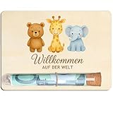 Personalisierte Geschenke Baby, Geschenk Zur Geburt Mädchen, Geschenke Zur Geburt, Einzigartiges Baby Geburt Geschenk Für Jungen Und Mädchen, Geldgeschenk Verpackung Mit Holz Und Reagenzglas