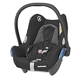 Maxi-Cosi CabrioFix Babyschale, Baby-Autositze Gruppe 0+ (0-13 kg), nutzbar bis ca. 12 Monate, passend für FamilyFix-Isofix Basisstation, Essential Black (schwarz)