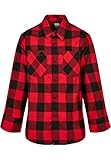 Urban Classics Boys Checked Flanell Shirt Männer Hemd schwarz/rot 158/164 100% Baumwolle Basics