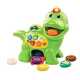 VTech Baby Fütter mich Dino – Sprechender Dinosaurier zum Füttern und Lernen, mit Liedern, Tasten und Quiz-Spiel – Für Kinder von 12-36 Monaten, Mehrfarbig