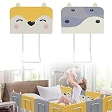 UISEBRT Bettgitter 50 cm Rausfallschutz Bett, Bettschutzgitter für Kinder 5-Loch Höhenverstellbar Kinderbettgitter Sicherheitsschutz für Kleinkinder, Babys und Kinder (Graue Kuh)