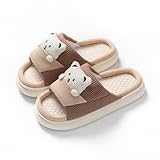 Bär Hausschuhe Damen Süße Home Slippers Zimmer Bär Baumwolle Sandalen Home Use Cute Indoor Outdoor Weiche Hausschuhe, Braun, 8.5-9.5