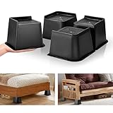 Dokeno Möbelerhöhung, 4 Stück rechteckige Betterhöhungen, hebt auf 10,2cm, strapazierfähig Möbelerhöhungen, L-förmiges Design Bett Lifts Blöcke für Couch Schreibtisch Sofa Tisch Bücherregal