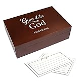 Lillian Rose BX116 Box with Prayer Cards Give It to God Gebetskasten mit 30 Gebetskarten, Papier, braun