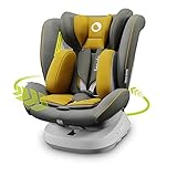 LIONELO Bastiaan ONE Kindersitz ab Geburt 0-36 kg Isofix Top Tether 360 Grad drehbar Rückwärts Vorwärts Seitenschutz 5-Punkt-Sicherheitsgurte Dri-Seat (Gelb)
