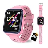 Retysaz Smartwatch Kinder, Spiele, Telefon für Mädchen und Jungen (Pink)