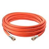 DOMINOX Industrial Gasschlauch 300cm mit Schelle 2×1/4' lks，Propan/Butan Gasschlauch 3m G1/4'' x G1/4'