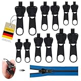Reisverschluss-reparaturset Ersatz,12 Stück Reißverschluss Zipper, Abnehmbare Zipper Pull Fixer Reparatur Set für Universal,Kleidung,Bettzug, Gepäck,Rucksack