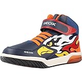 Geox J INEK Boy Sneaker, Navy/ORANGE, 30 EU