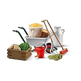 schleich FARM WORLD 42610 Bauernhof Zubehör Set für Pferde und Tiere - 11-Teiliges Lernspielzeug, mit Schubkarre, Heugabel und mehr, Spielzeug ab 3 Jahren, White