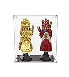icuanuty Acryl Vitrine für Lego Marvel Super Heroes Infinity Handschuh 76191 & für Lego Marvel Iron Mans Nano Handschuh 76223, Größe: 30x15x40 cm (Nur Display Case)