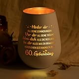 Craftique 60 Geburtstag Frau - Windlichter Geburtstagsgeschenk Deko - Geschenk zum 60 Jahre Frau, Geschenke für Frauen ab 60 Jahren, 60.TER Geburtstag, Geburtstagsgeschenk für Mama, Oma
