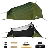 Night Cat Hängematte Outdoor Wetterfest: Bodenflacher Hängemattenzelt mit Moskitonetz und Tarp XXL leicht für 1 Personen Camping Trekking und Garten