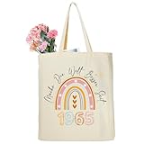 Ysound 60. Geburtstag Geschenk für Frauen Baumwolltasche personalisiert Einkaufstasche Geburtstagsgeschenk für Frauen 1965 Stofftasche Geschenke für Frau Mama Oma Freundin zum 60. Geburtstage