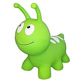 GERARDO'S Toys Jumpy Hüpftier Grün Wurm - Hüpftiere ab 1 Jahr und ab 2 Jahre - Hüpftier Kinder - Aufblasbare Tiere Spielzeug Draussen oder Drinnen für Kleinkinder ab 12 Monaten - Inklusive Luftpumpe