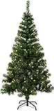 EGLO künstlicher Weihnachtsbaum 150 cm für innen und außen, naturgetreuer Tannenbaum mit LED-Beleuchtung warmweiß, Kunstbaum echt aussehend mit Ständer, IP44