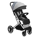 MoMi ESTELLE PLUS LIGHT Kinderwagen ab 6. Monat (bis 22 kg), klappbarer Buggy mit 5-Punkt-Sicherheitsgurt, Einkaufskorb und Liegefunktion, Teleskop-Stange zum Ziehen, steht nach dem Zusammenklappen