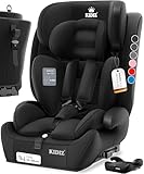 KIDIZ® Autokindersitz Kinderautositz mit Isofix Gruppe 1+2+3 9-36 kg 5-Punkt-Sicherheitsgurt, Autositz, Kindersitz, Einstellbare Kopfstütze | Mitwachsende Sitzerhöhung 1-12 Jahre, Stabil und Sicher
