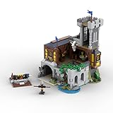 AMOC Modular Bausatz Mittelalterliche Festung des Schwarzen Turm, Bausteine-Set Mittelalter-Serie, Kompatibel mit Lego (944PCS)