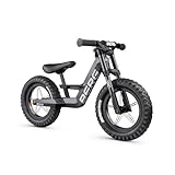Berg Biky Cross Schwarz Laufrad mit Handbremse ab 2 Jahre, Luftreifen, Leichtes Magnesiumrahmen, Rutschfahrzeug 12 Zoll, Kinderfahrrad Jungen und Mädchen, Sattel höhenverstellbar