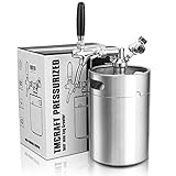 TMCRAFT 5Liter (170oz) Minifass Growler, Edelstahl-Druckfass-Kit-System mit einstellbarem Hahn kann Getränke für Hausbrauerei, handwerkliche Biere und Fassbier frisch und kohlensäurehaltig